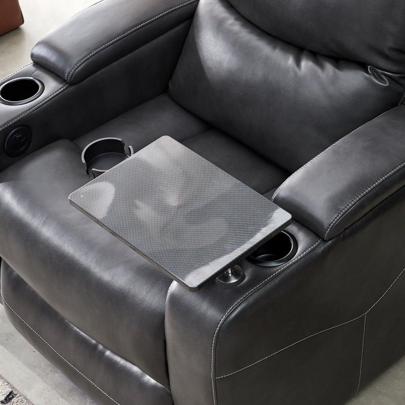 Red Barrel Studio® Ventresca Faux Leather Individual Seat Home Theater Recliner with Tray Table